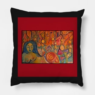 Meditation in Red and Orange Pillow
