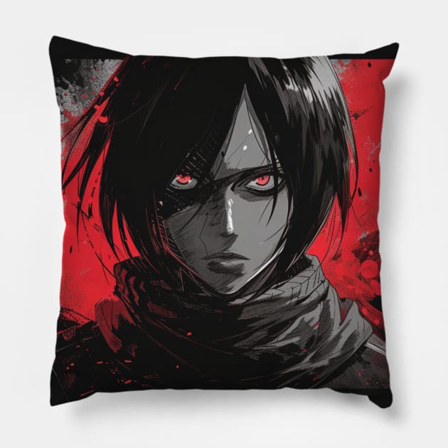 Mikasa Shingeki No Kyojin Pillow by Nightarcade