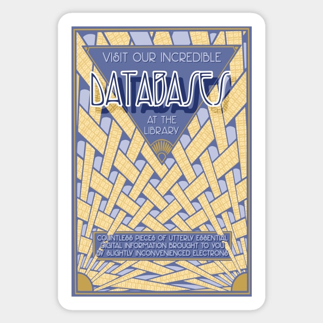 Library Databases Poster - Library - Sticker | TeePublic
