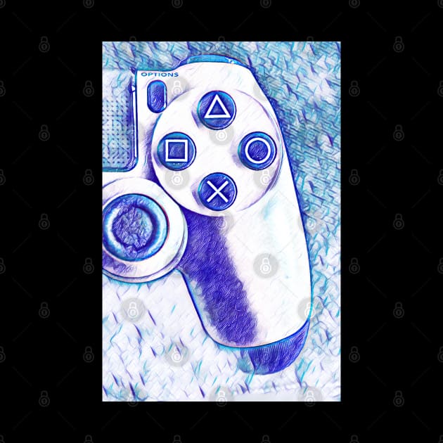 Pen art of a ps4 controller by Guntah