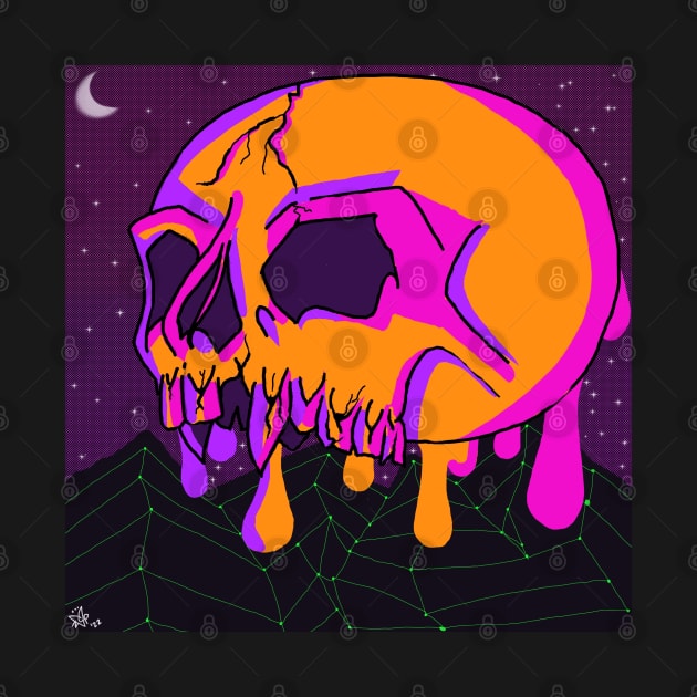 Cyber Goth Lofi Skull by ZombieCheshire