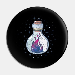 Bisexual Fire Occult Bottle LGBT Bi Pride Flag Pin