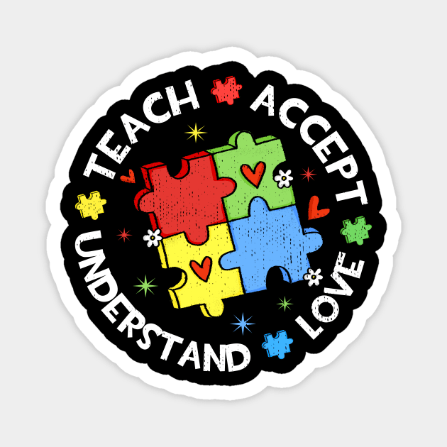 Teach Accept Understand Love Magnet by Petra and Imata