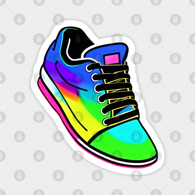 Rainbow Sneaker Magnet by David Kincaid Art