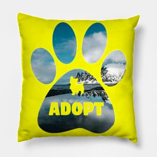 Dog Dramabite Double Exposure Dog Paws Pillow