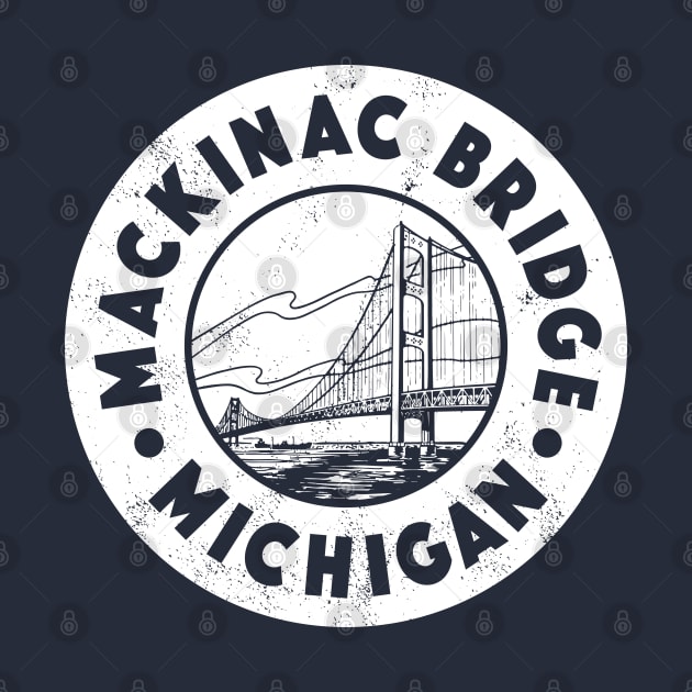 Vintage Mackinac Bridge Circle Badge by DMSC