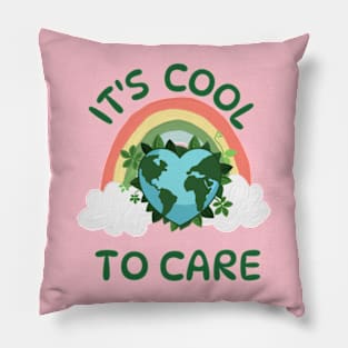 happy funny  earth day 2024 gift april 22 Cute Teacher  Lover Rainbow Pillow