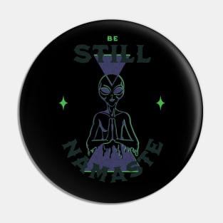 Meditating Alien Namaste Pin