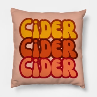 Cider, Cider, Cider. Bold and Bright Groovy Rouge Retro Style Pillow