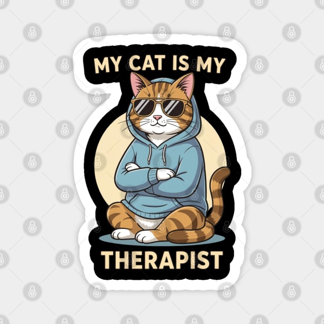 My Cat is My Therapist Magnet by UrbanLifeApparel