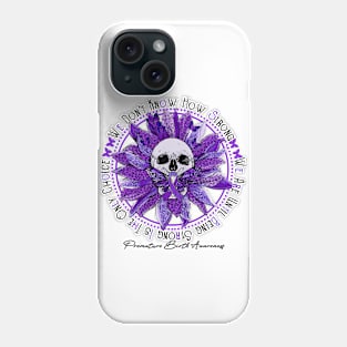 Premature Birth Awareness - Skull sunflower We Don't Know How Strong Phone Case