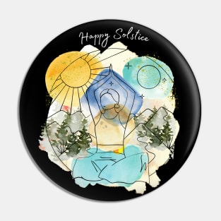 Happy Solstice Pin