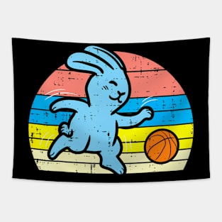 Easter Bunny Playing Basketball Sports Men Kids Tapestry