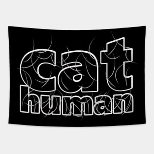 Cat Human White Hair Tapestry