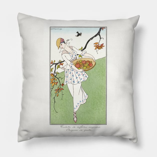 Costumes Parisiens: Toilettes de taffetas (1914) Pillow by WAITE-SMITH VINTAGE ART