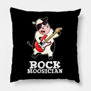 Rock Moosician Funny Cow Pun Pillow