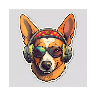 Dog Sticker Dog Style Sunglasses T-Shirt