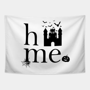 Halloween Family  Home Haunted Mansion Castle Women Men Kids Tapestry