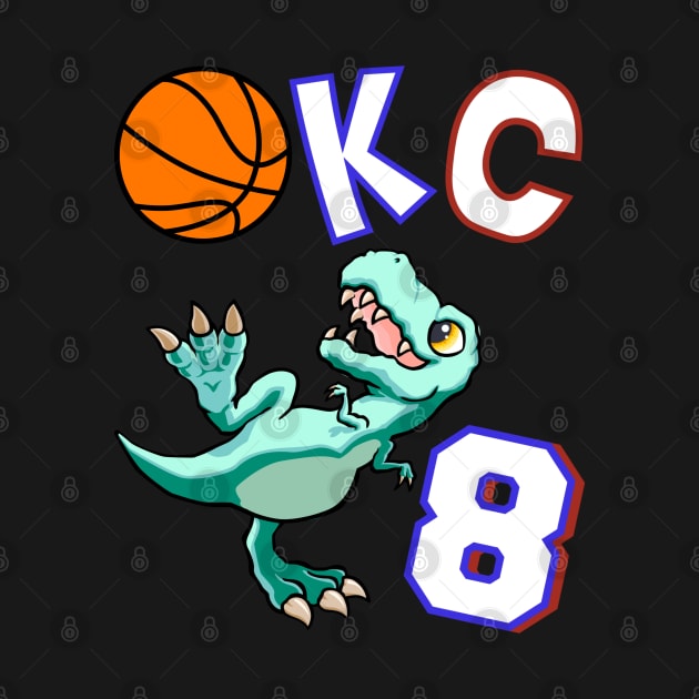 OKC Dinosaurs Basketball Squad Jersey #8 by WavyDopeness