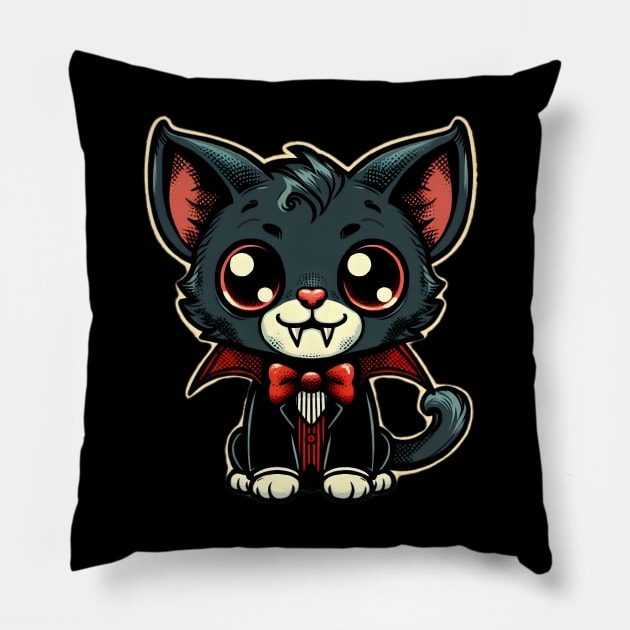 Vampire cat Pillow by NightvisionDesign