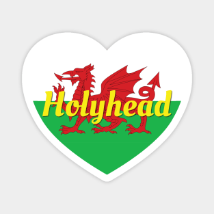 Holyhead Wales UK Wales Flag Heart Magnet