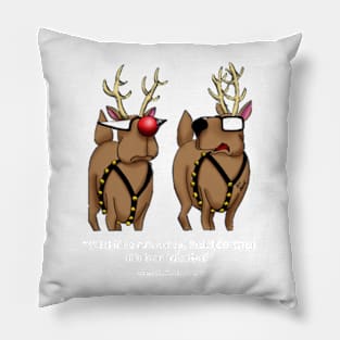 Funny Christmas Holiday Reindeer Cartoon Pillow