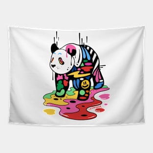 Trippy Colorful Panda Doodle Design Tapestry