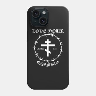 Love Your Enemies Matthew 5:44 Orthodox Cross Barbed Wire Punk Pocket Phone Case