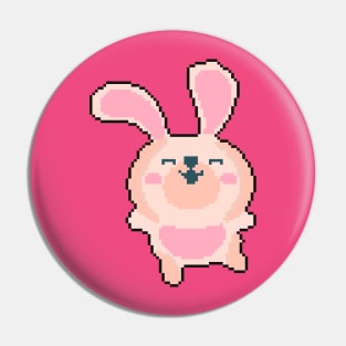 Bunny Bounce: Pixelated Rabbit Illustration for Playful Attire Pin