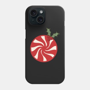 Retro Christmas Peppermint Candy Holly Berry Vintage Aesthetic Pattern Phone Case