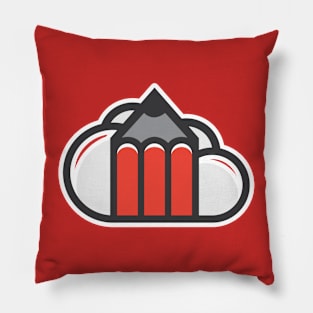 Pencil cloud sticker logo design. Education logo concept. Cloud education logo vector, cloud and pencil sticker design icon. Pillow