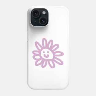 Magenta Daisy Flower Smiley Face Phone Case