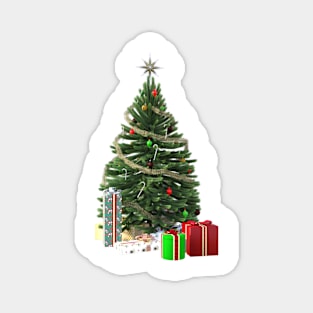 Christmas tree and gift Magnet