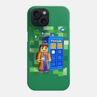 8bit 10th Doctor With time traveler box Phone Case