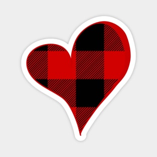 Simple Large Buffalo Plaid Heart Magnet