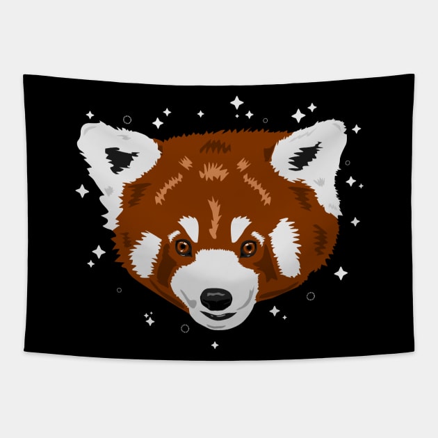 Red Panda and Stars Tapestry by TaliDe