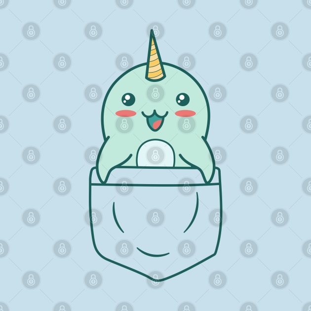 Baby Narwhal In a Pocket Kawaii Whales Lover by Cuteness Klub