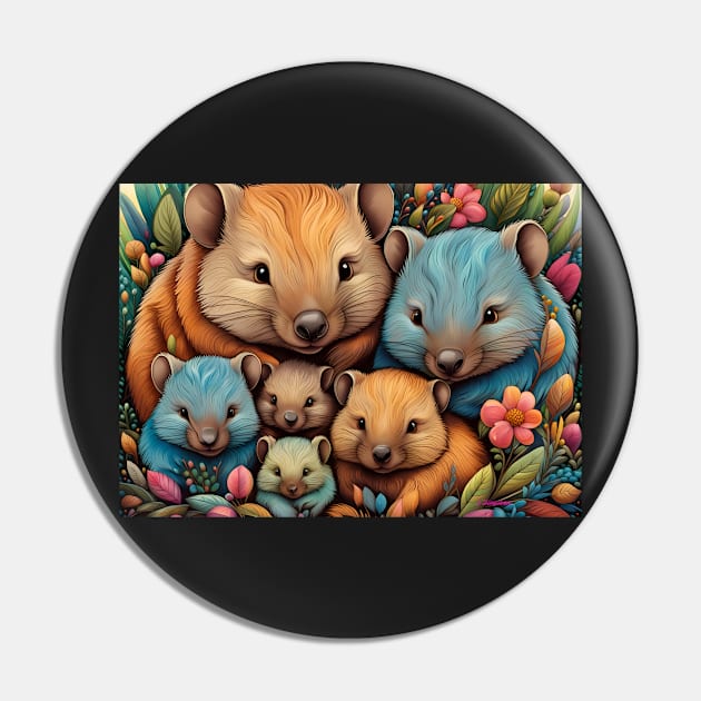 A cute Wombat family Pin by J7Simpson