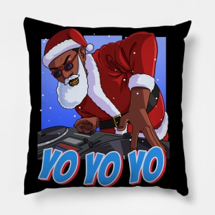 Hip Hop Dj Black Santa Claus Christmas Pillow