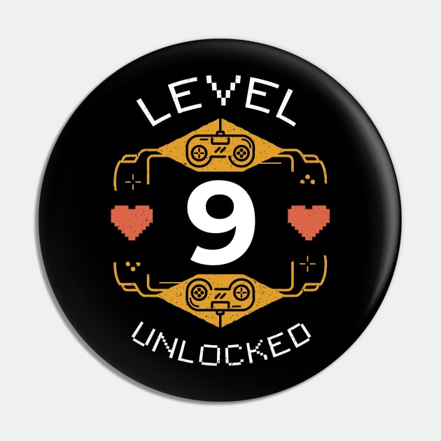 Retro Gaming Level 9 Unlocked Pin by SLAG_Creative