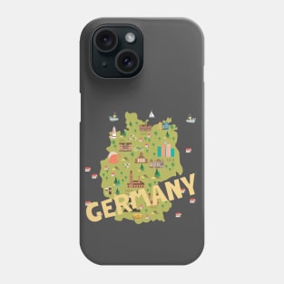 Germany Illustrated Map Phone Case