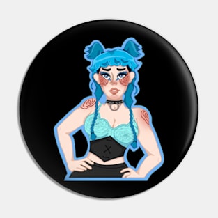 blue haired girl Pin