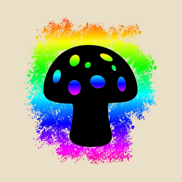 mushroom with colorful rainbow colors by SpassmitShirts