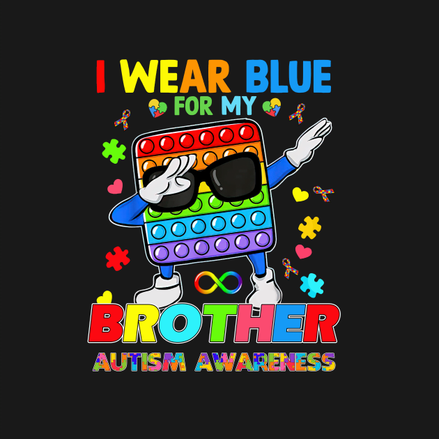 Poplt Dab I Wear Blue For My Brother Puzzle Autism Awareness by Brodrick Arlette Store