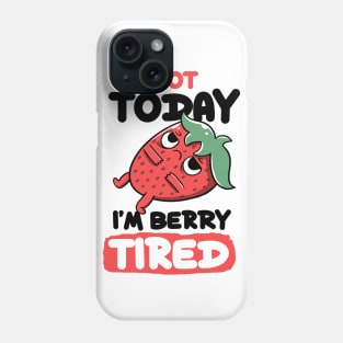 Berry Tired Funny Strawberry White by Tobe Fonseca Phone Case