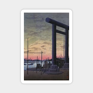 Sumiyoshi Shrine at Tsukuda by Kawase Hasui Magnet