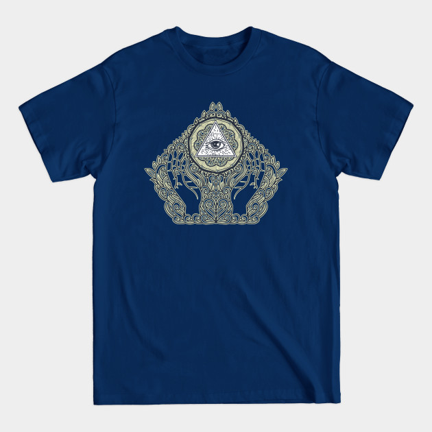 Disover Meditation hands all seeing eye - All Seeing Eye - T-Shirt