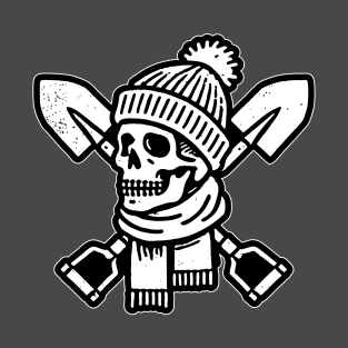 snow Lover Skull and Cross Shovels T-Shirt