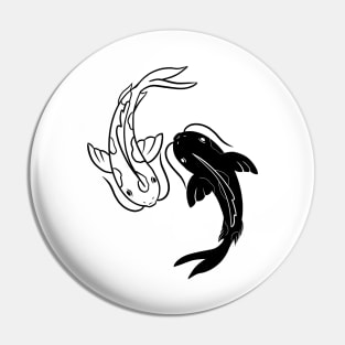 Ying Yang fishes, carp , balance Pin