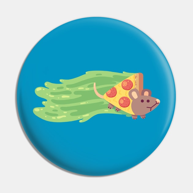 Pizza Rat Pin by paperbeatsscissors